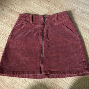 burnt orange miniskirt